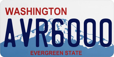 WA license plate AVR6000