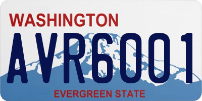 WA license plate AVR6001