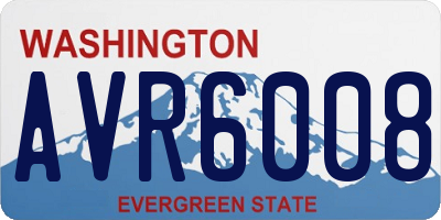 WA license plate AVR6008