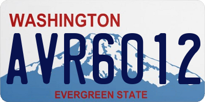 WA license plate AVR6012