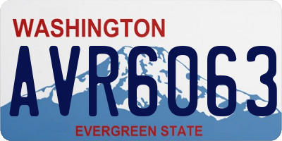WA license plate AVR6063