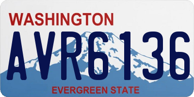 WA license plate AVR6136