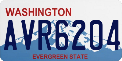 WA license plate AVR6204