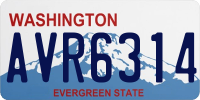 WA license plate AVR6314