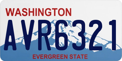 WA license plate AVR6321