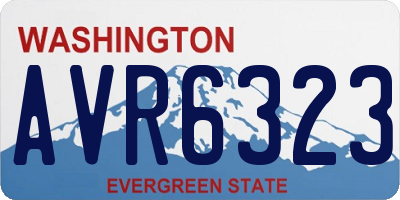 WA license plate AVR6323