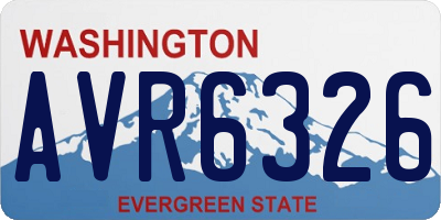 WA license plate AVR6326