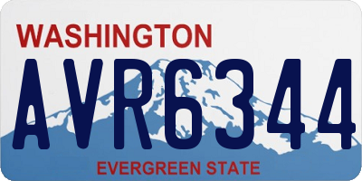 WA license plate AVR6344
