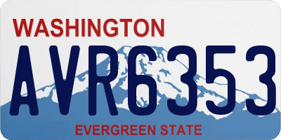 WA license plate AVR6353