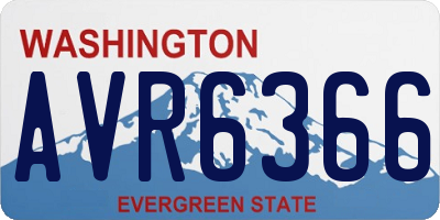 WA license plate AVR6366