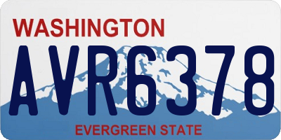 WA license plate AVR6378