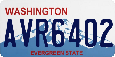 WA license plate AVR6402