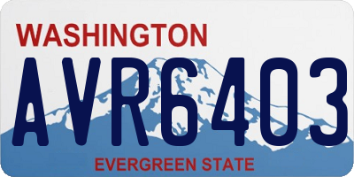 WA license plate AVR6403