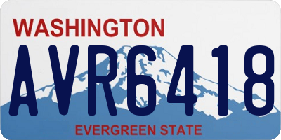 WA license plate AVR6418