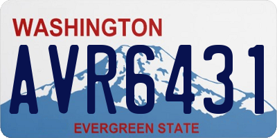 WA license plate AVR6431