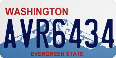 WA license plate AVR6434