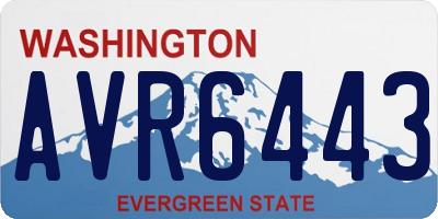 WA license plate AVR6443