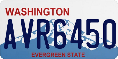 WA license plate AVR6450