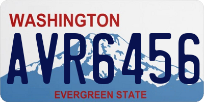 WA license plate AVR6456