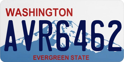 WA license plate AVR6462