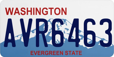 WA license plate AVR6463