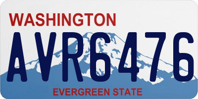 WA license plate AVR6476