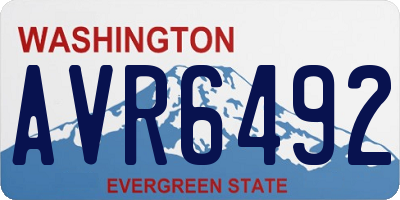 WA license plate AVR6492