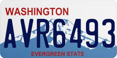 WA license plate AVR6493