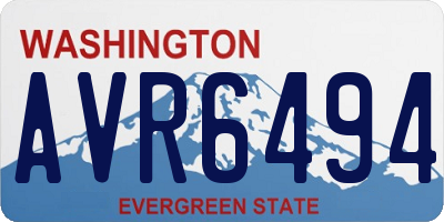 WA license plate AVR6494