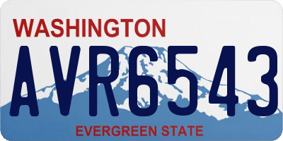 WA license plate AVR6543