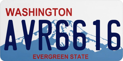 WA license plate AVR6616