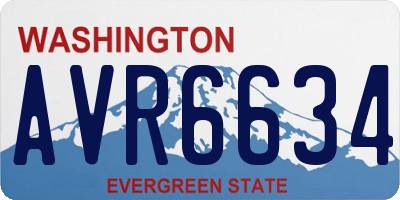 WA license plate AVR6634