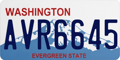 WA license plate AVR6645