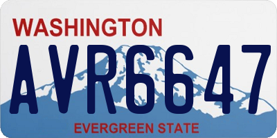 WA license plate AVR6647