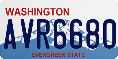 WA license plate AVR6680