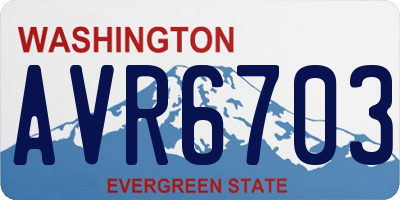 WA license plate AVR6703