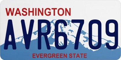 WA license plate AVR6709