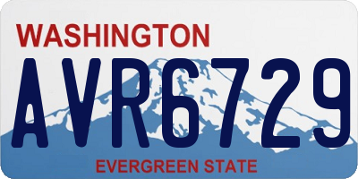 WA license plate AVR6729