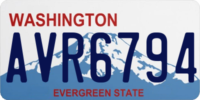 WA license plate AVR6794