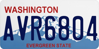 WA license plate AVR6804