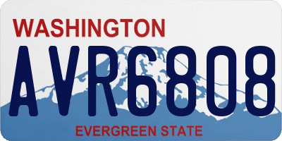 WA license plate AVR6808