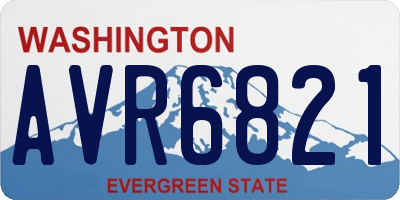 WA license plate AVR6821