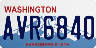 WA license plate AVR6840