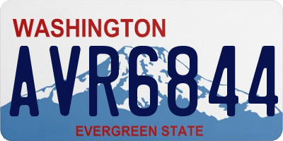 WA license plate AVR6844