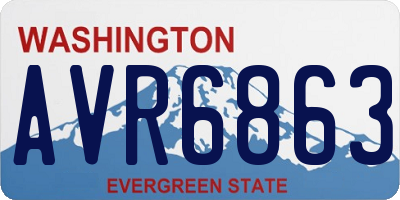 WA license plate AVR6863