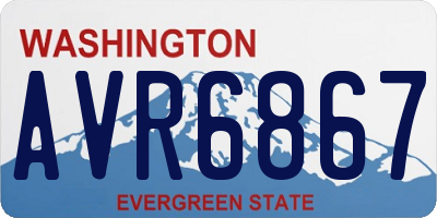 WA license plate AVR6867