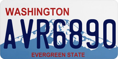WA license plate AVR6890