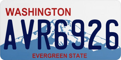 WA license plate AVR6926