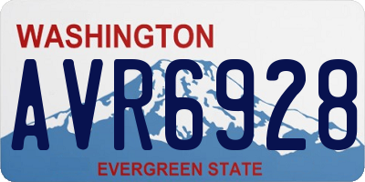 WA license plate AVR6928