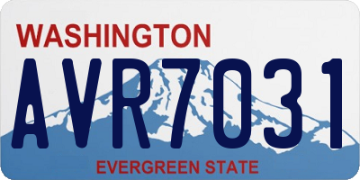 WA license plate AVR7031